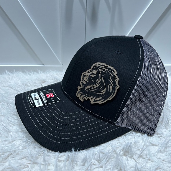 Lion Head Laser Engraved Richardson 112 Trucker Hat. - Picture 7 of 8
